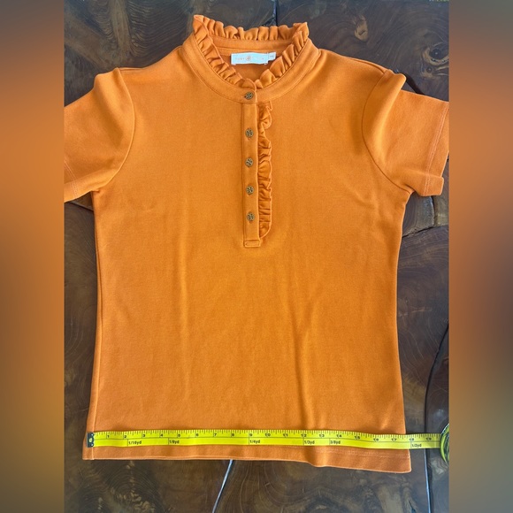 Tory Burch Scalloped Collar Short Sleeve T-Shirt - Picture 7 of 12